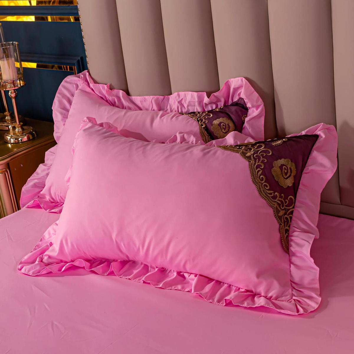 

Наволочка для свадебной спальни, наволочка для подушки, роскошное кружево, лето, дышащее, простое, мягкое, удобное, уютное, для пар, вышивка 48x74 см 48x74cm