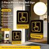 2 Pezzi Divertente Segno Acrilico "Si Prega di Suonare il Campanello" Impermeabile Decorazione Parete Porta per Negozio Caffetteria Ingresso Vendita al Dettaglio
