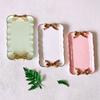 Promotion! European Style Pink Bow Cake Storage Trays Makeup Organizer Dessert Plate Square Decor Tray Kitchen Storage Trays