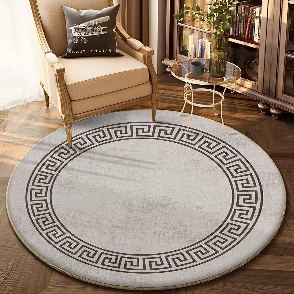 

Роскошный Золотой Круглый Ковер для Декора Гостиной Ковер для Зоны Дивана и Журнального Столика Большой Мягкий Нескользящий Коврик для Стула Украшение Домашние Ковры 160cm 62.99 in