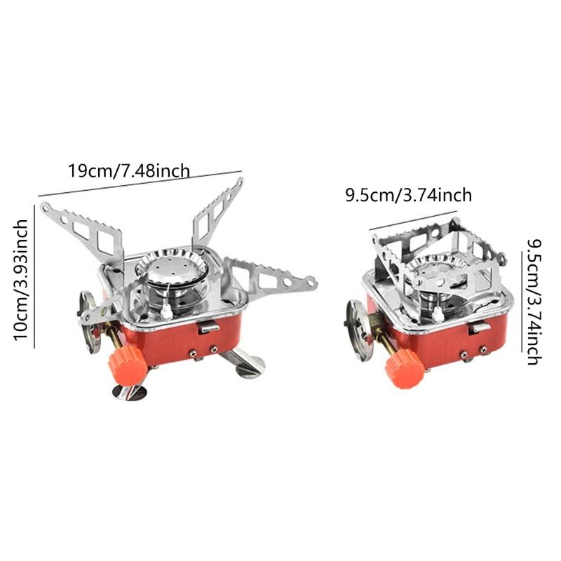 Easy to Carry Square Cooktop for Outdoor Camping Hiking Backpacking Mini Camp Stove Folding Windproof Small Gas Stove