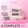 Life Girls 3D Volume False Eyelash Kit – Fluffy & Natural Cluster Lashes, DIY Individual Lash Extensions, Hot Melt Glue Applicator Set