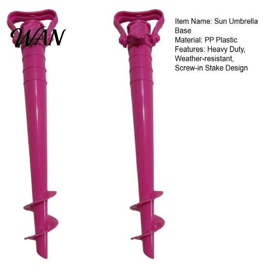 Triangular Handle Umbrella Stake 2Pcs Sun Base with Ground Stake, Screw-in Beach Heavy Duty Holder, Windproof Spiral Stand for Outdoor Yard