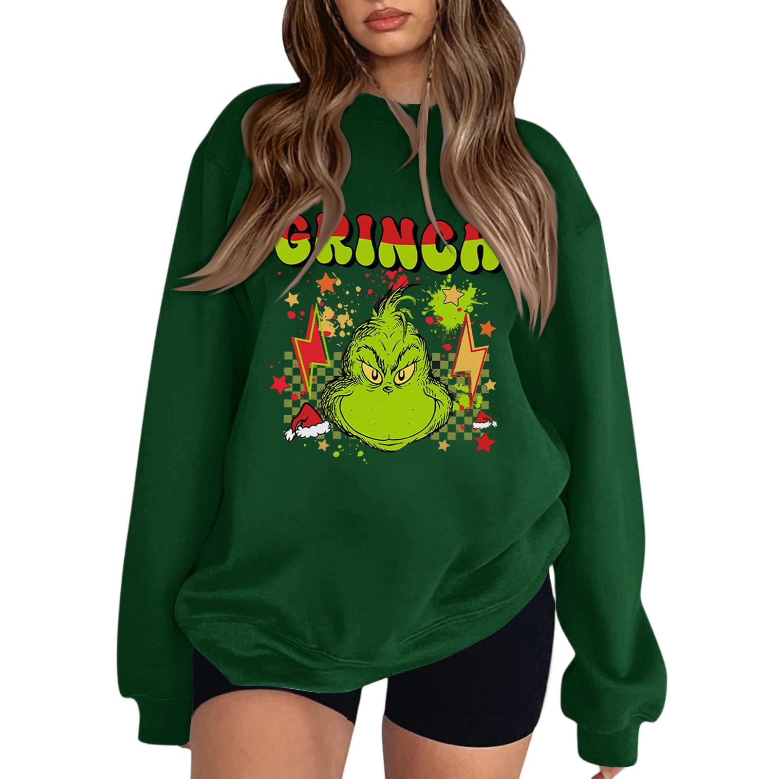 

Толстовка с круглым вырезом для женщин, осенние графические толстовки для отпуска с длинным рукавом и заниженной линией плеч M