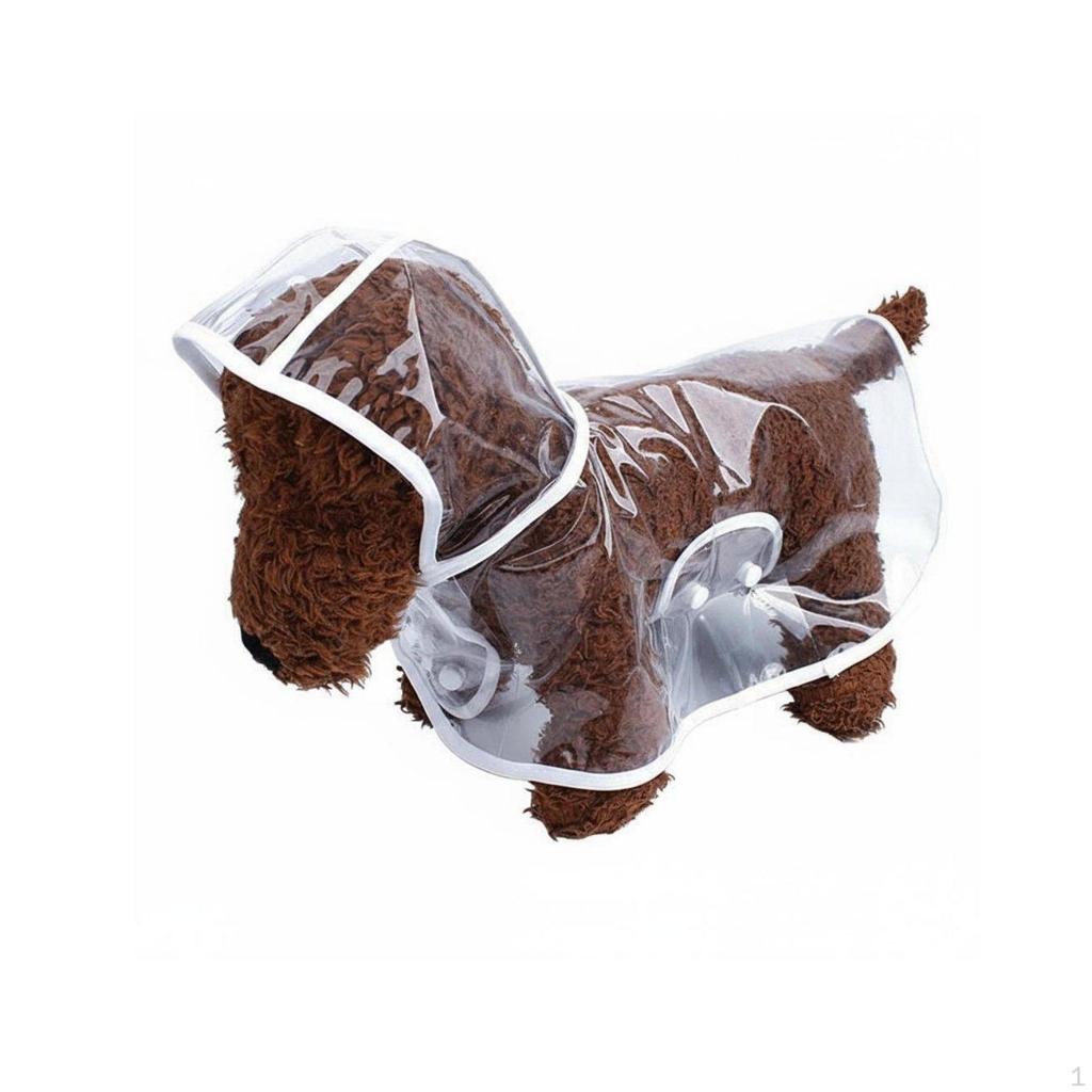 Transparent Dog Raincoat Waterproof Clear Rain Jacket Easy to Wear Pet Cape for Dogs,