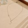 Gold Plated Stainless Steel Cross and Heart Lariat Necklace for Women