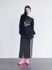 Holpeipeo Two-Line Long Skirt - Black
