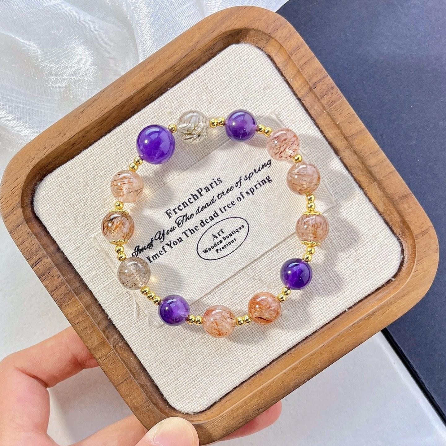 High Quality Natural Black Gold Super Seven Amethyst Design Bracelet Bracelet
