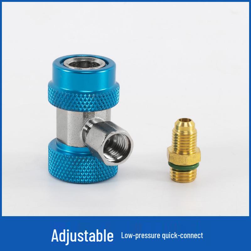 Car AC Refrigerant Refill Adapter Valve for R134a - Adjustable High/Low Pressure