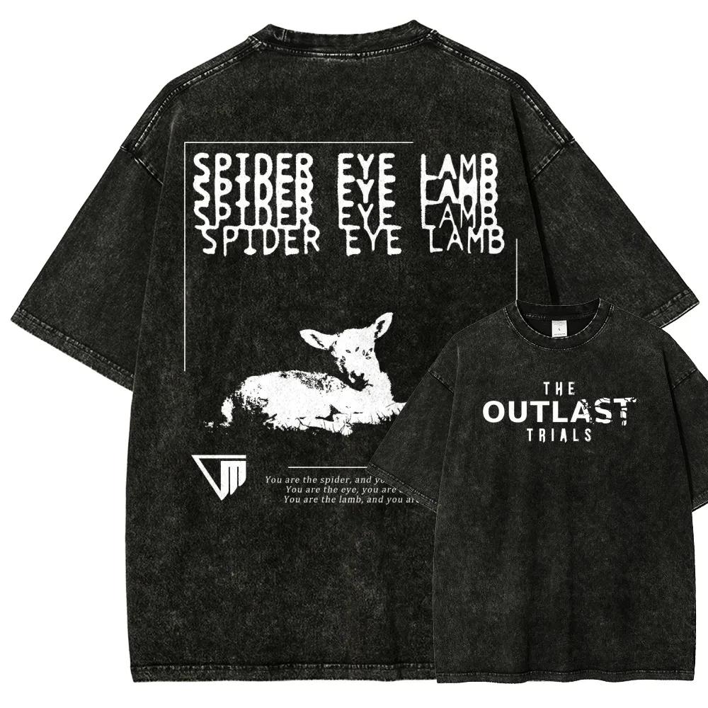 Gioco d'Azione Avventura Horror The Outlast Trials Stampa Grafica T-shirt Uomo Donna Streetwear Maglietta Oversize Cotone Lavato Retrò