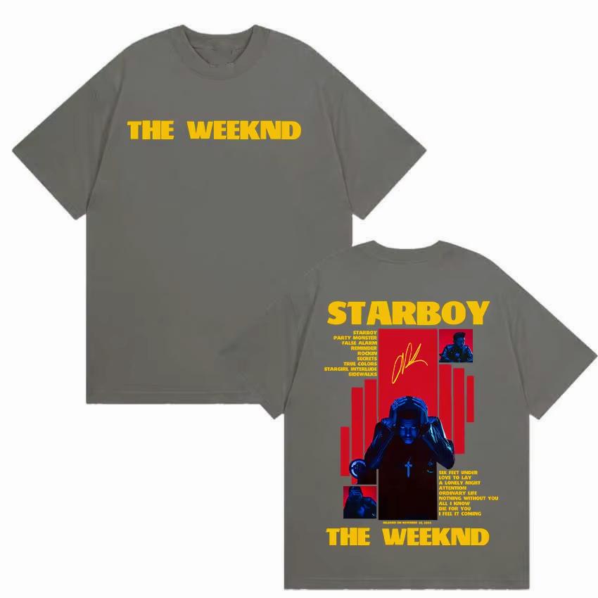 The Weeknd Starboy Graphic Cotton Tshirt Unisex Unisex Hip Hop Short Sleeve Unisex Casual Daily Vintage Streetwear Basic Tops