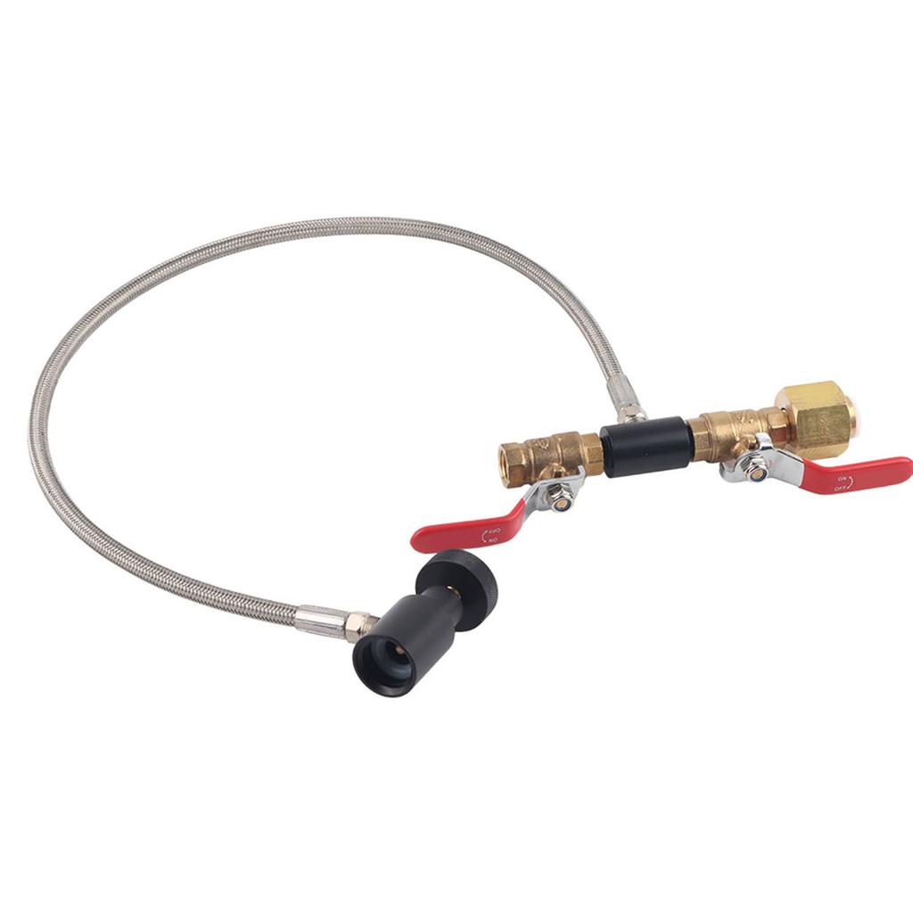 CGA-320 CO2 Cylinder Refill Adapter with Hose For Filling Soda Tank 24" Without Gauge
