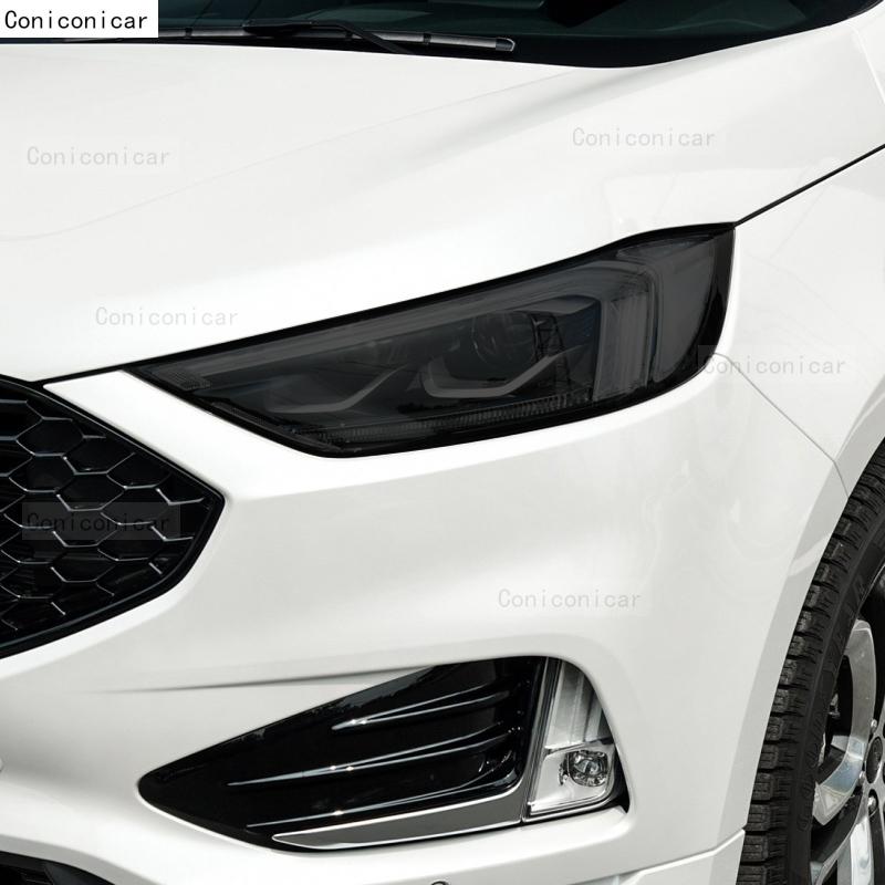 For FORD EDGE 2015-2021 2020 Car Headlight Black TPU Protective Cover Film Front Light Tint Change Color Sticker Accessories