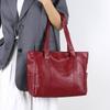New Versatile Minimalist Large Capacity Tote Bag Shoulder Handheld Bag Thickened Soft Leather