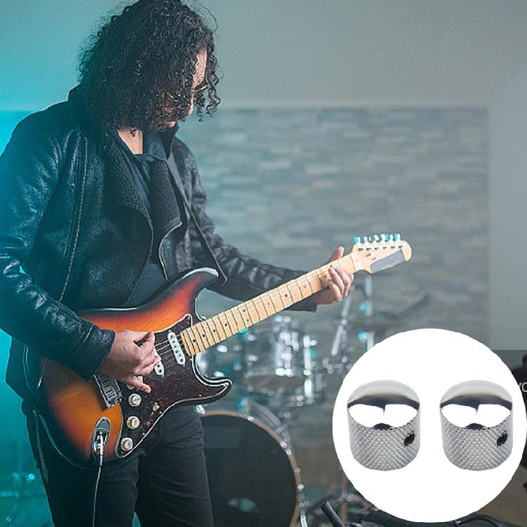 2 ks kovové knoflíky pro ovládání tónu a hlasitosti kytary, náhradní potenciometr, ovládací knoflíky pro elektrickou kytaru, basovou kytaru, kopulovité knoflíky s otvorem