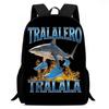 Portable Italian Brainrot Backpack Shoulders Bag Large Capacity Cartoon School Bag Printed Tung Tung Saur Tralala Bag For Kid