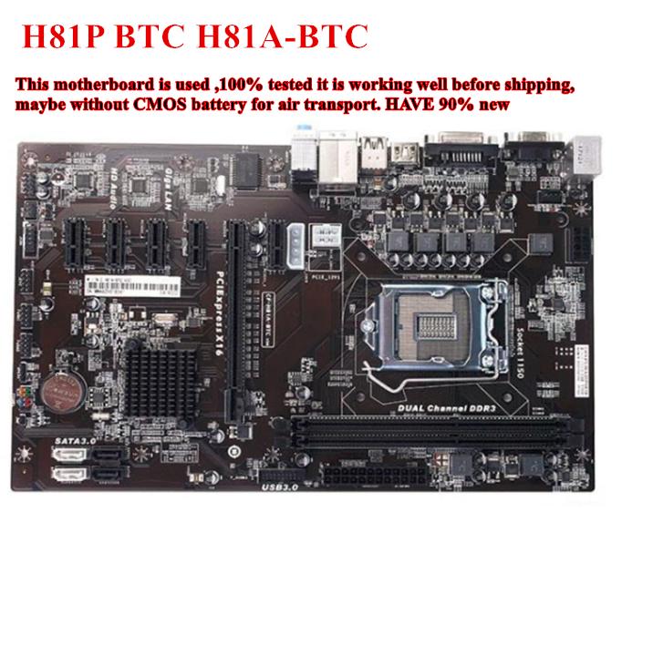 H81P Colorful CF-H81A-BTC Socket 1150 DDR3 SDRAM ATX Intel H81 Pro ETH Motherboa