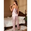 Sexy Solid Satin Pajamas Sets Sleeveless Loungewear Simple Breathable Sleepwear for Women
