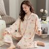 Pajamas Women's Spring and Autumn 100% Pure Cotton Long-sleeved Thin 1011 New Spring and Summer High-end Loungewear Set