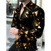 Fashion Men's Designer Starry Sky Purple Blue Gold Luxury Social Men's Shirt Lapel Large Size Casual Dot Print Long Sleeve Top
