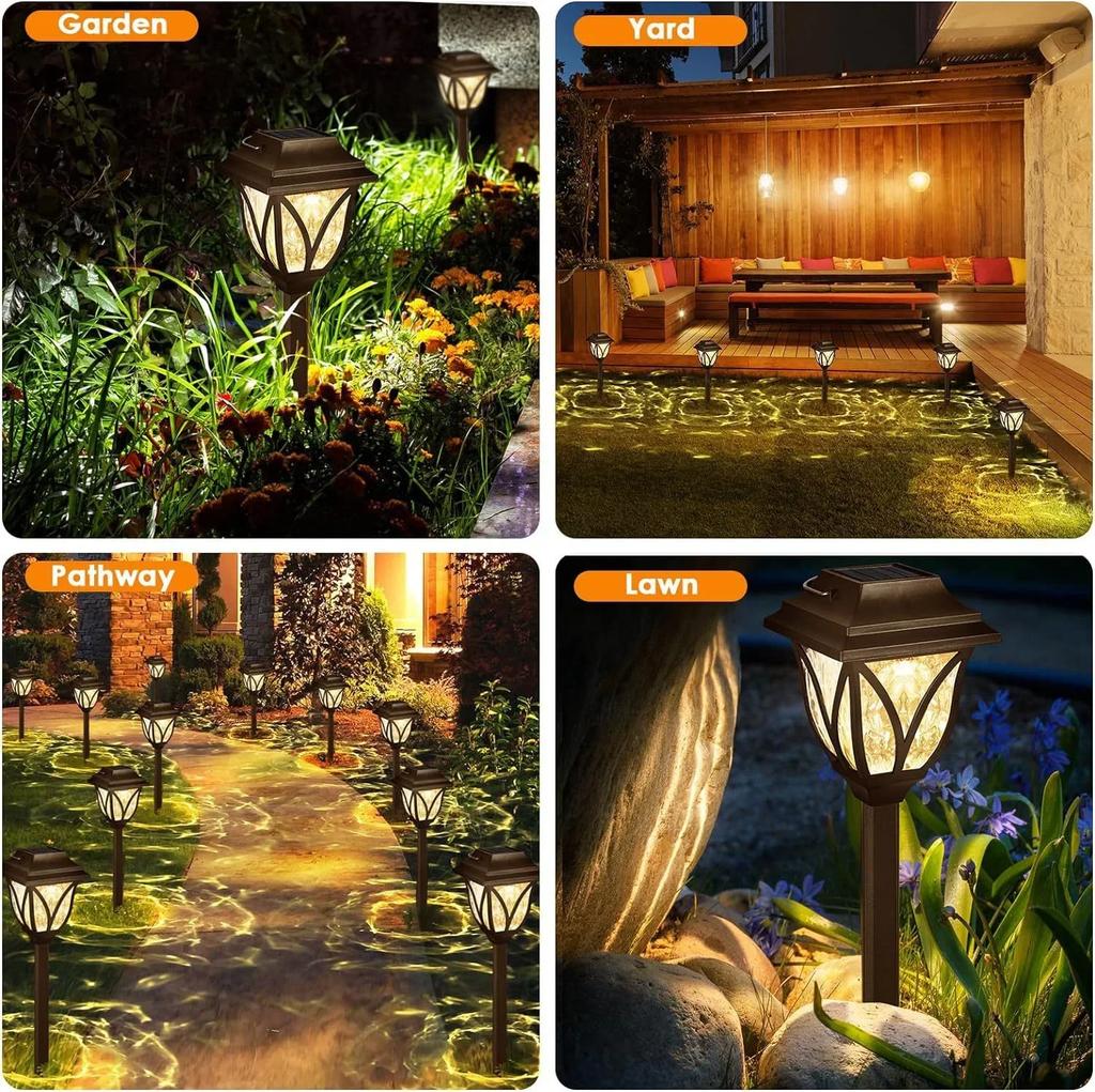 2Pcs Solar Ground Lights Garden Courtyard Corridor Decor Night Lights Festival Home Landscape Lighting Outdoor Solar Lawn Lamp
