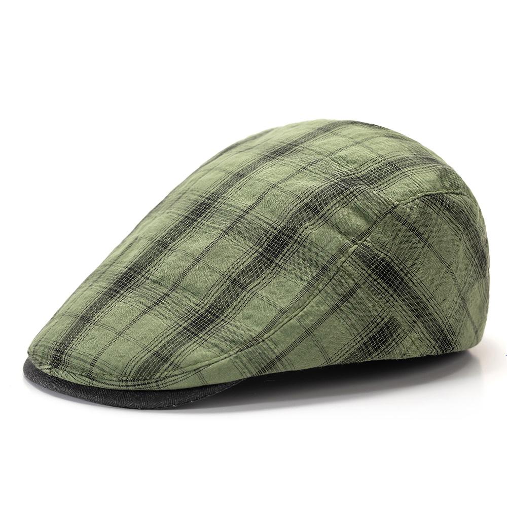 Spring Summer Thin Beret Men's Peaked Cap Women's Plaid British Retro Progressive Cap