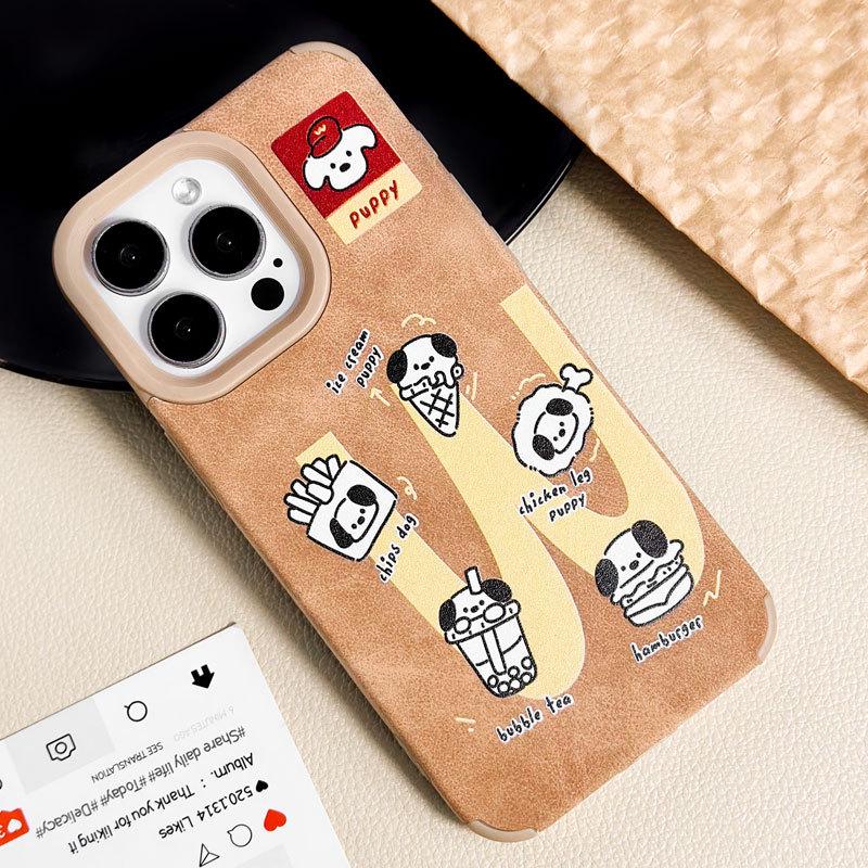 iPhone Leather Case for 11Pro Max/12/13/14/15/16Pro - Cute Cartoon Design