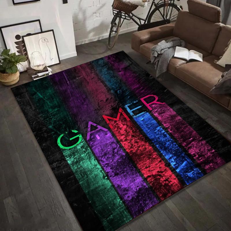 Gaming Controller Zone Rug - Vibrant Gamepad Design Carpet Mat for Living Room Home Decoration Living Room Decoration