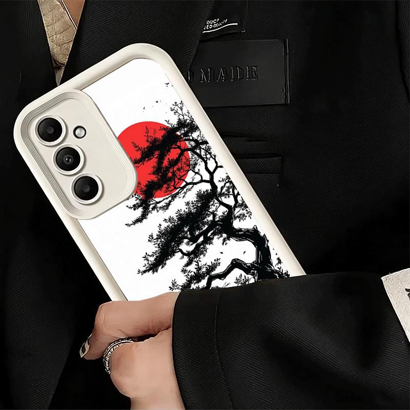 Phone Case for Samsung Galaxy A17 A16 A15 A14 A13 Japanese Minimalist Pine Tree A56 A36 A26 A55 A35 A25 A54 A34 A24 A53 A33 A23
