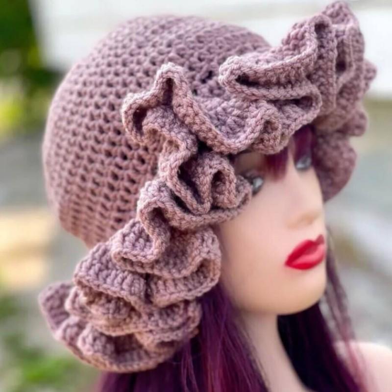 Crochet Halloween Party Funny Style Parent-child Horn Hat Ski Mask Woolen Hat