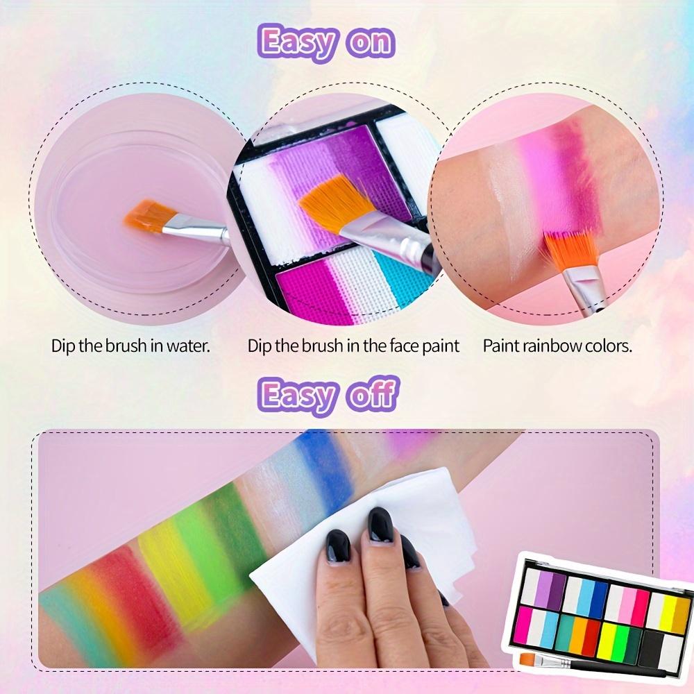 Palette de peinture pour le visage et le corps, cosmétiques à base d'eau pour les costumes de clown de fête de festival de scène, peinture d'art corporel