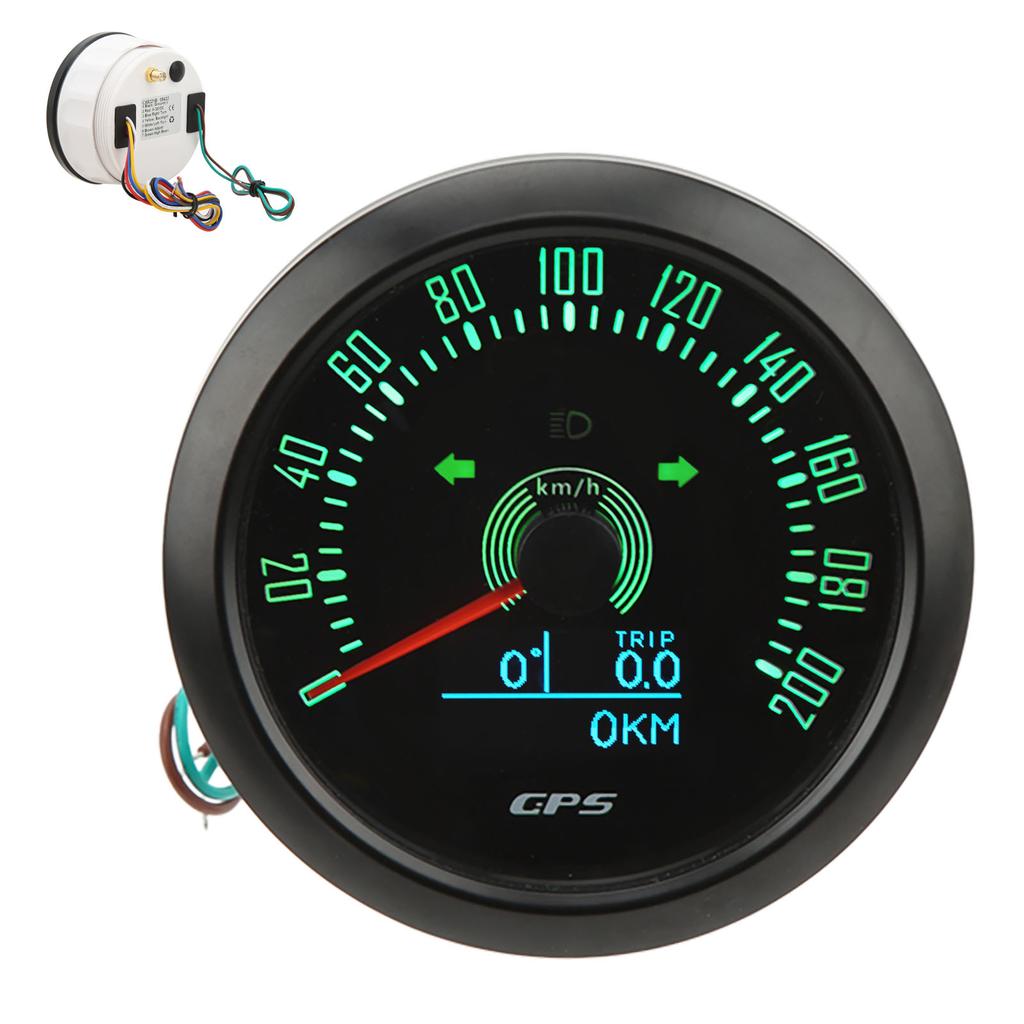 Tachimetro GPS 3 in 1 200KM H 85mm 9‑32V Retroilluminazione 7 Colori Antiappannamento Universale per Barca Auto Camper Motocicletta