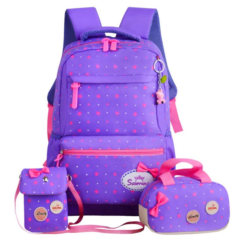 3pcs/set School Bag Backpacks Schoolbag Fashion Kids Lovely Backpack for Children Girls Bag Student