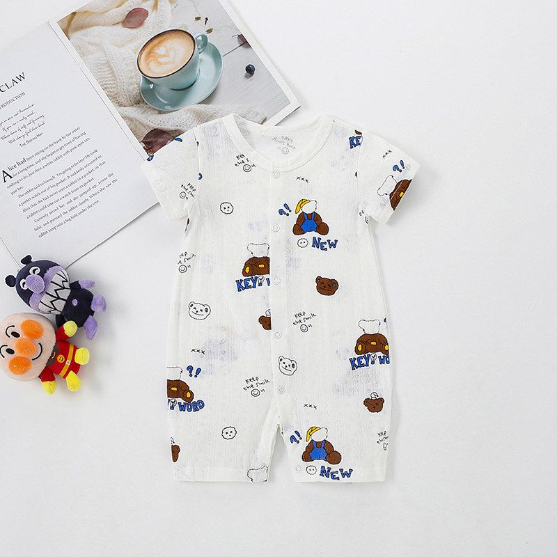 Baby Summer Clothes Thin Short-Sleeved Jumpsuit Baby 0-6 Months Air Conditioning Clothes Romper Newborn Summer Clothes