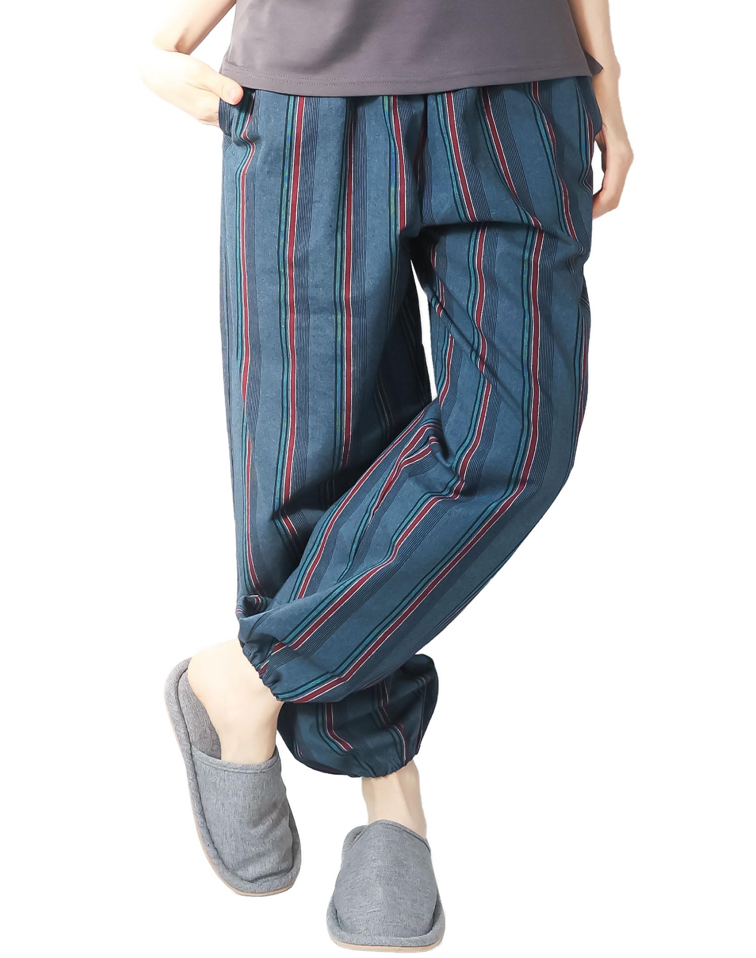

[ON NISHIKI] Women s Monpe (traditional Japanese work pants), 100% Cotton, Spring/Autumn, Workwear, Loungewear, Relaxing Wear, Sizes M/L/LL [3: Navy x