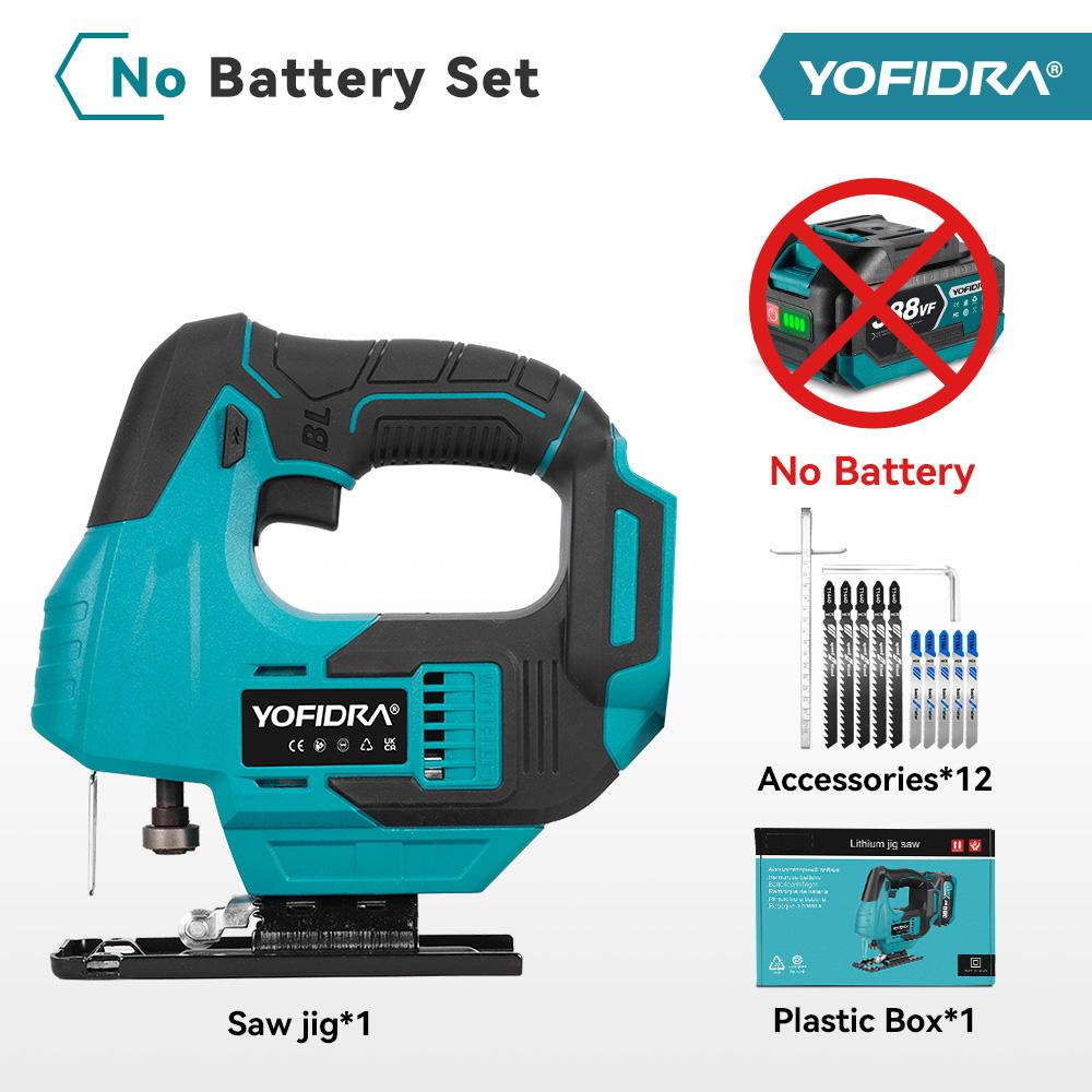 Yofidra 19mm Brushless Electric Jig Saw Infrared Laser Curve Saw Variable Speed MultiFunction Cutter For Makita 18V Battery Pin