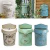 Retro Rural Wall Mounted Mailbox Farmhouse Metal Post Letter Box Garden