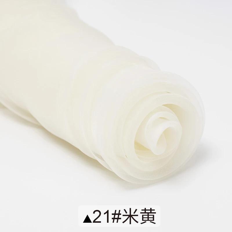 1m/2m/5m Soft Organza Mesh Fabric Making Wedding Dresses Curtain Scene Decoration Handmake DIY Sewing Fabrics TJ0031