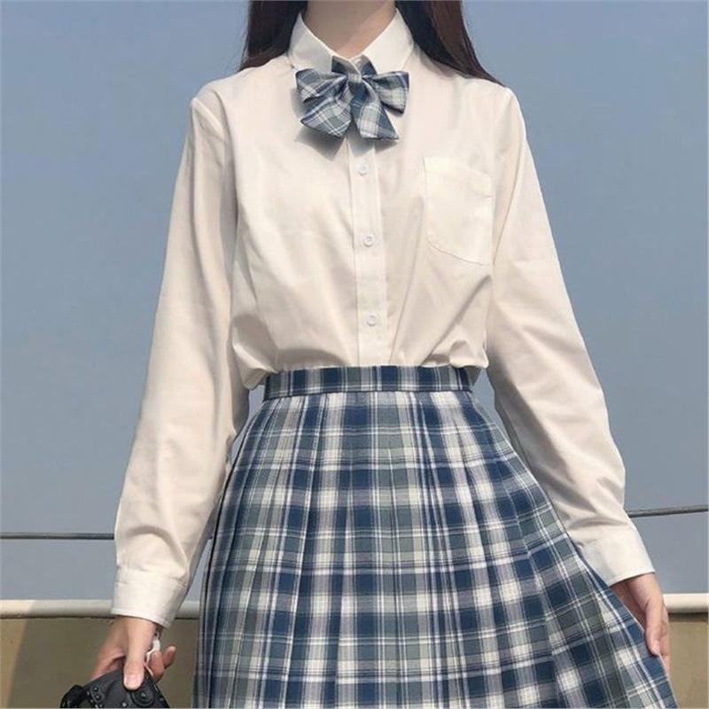 

Original JK Style Milk White Shirt - Long & Short Sleeve Options with Pointed Collar or Round Neck Large