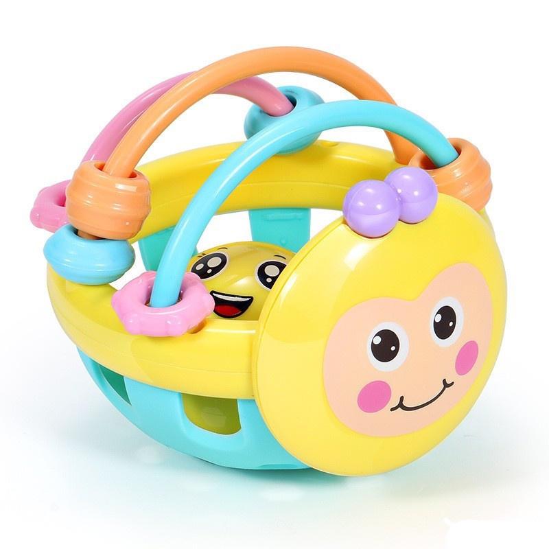 Baby Soft Rubber Rattle Children Early Childhood Biting Bell Toy Bee Hand Bell Rattle Dumbbell Baby Toy 0-12 Months
