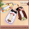 Cartoon Animal Noodle-Eating Hand Towel - Absorbent Coral Fleece, Hangable Children's Kitchen Towel