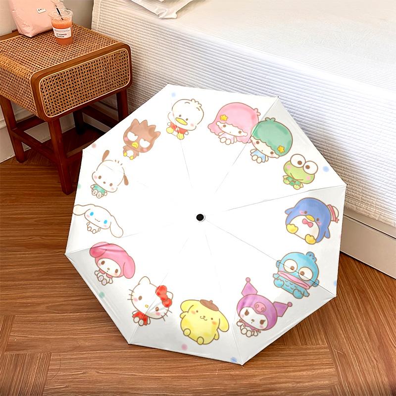 Cute Pochacco  pattern, automatic folding umbrella, portable and foldable design, 8 ribs, a Christmas or birthday gift.