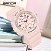 SANDA SD3284 Student Quartz Electronic Watch Silicone Strap Multi Functional Sports Waterproof Men's and Women's Watches