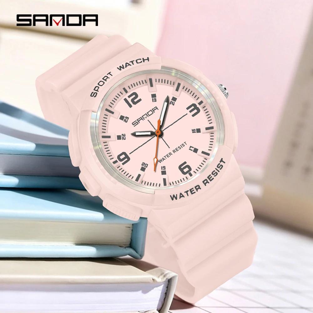 SANDA SD3284 Student Quartz Electronic Watch Silicone Strap Multi Functional Sports Waterproof Men's and Women's Watches