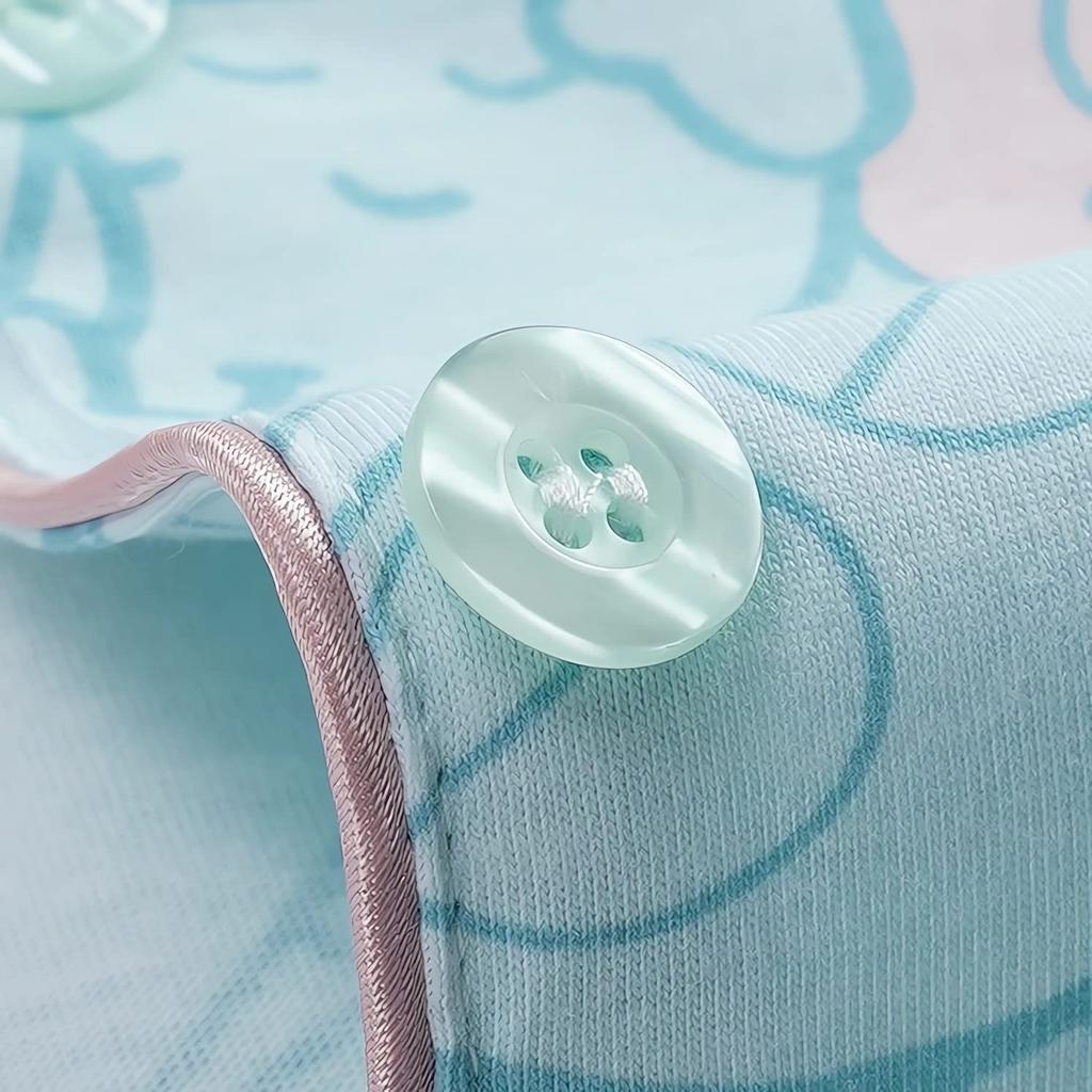 TYBERRY Hangyodon Long and Short Summer and Air Conditioning Front Character Simple Style Short Sleeve Set Pajamas, Loungewear, Sleeves, Spring,