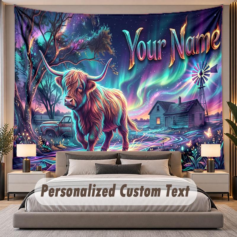 Fantasy Magic (55) Theme Personalized Tapestry Custom Name Text Wall Hanging Tapestry Home Background Decoration