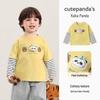 Kaka Panda Kids' Long-Sleeve T-shirt - Trendy Spring/Autumn Layer for Boys and Girls