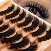 Bulk Pack 7-10 Pairs Wispy Volume Handmade Cruelty-Free False Eyelashes Natural Look Faux Mink Sets Mix Length Black Cotton