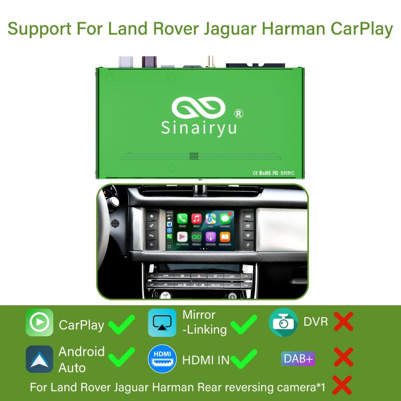 Sinairyu Wireless CarPlay Android Auto DVR HDMI Mirror-Link Compatible For Land Rover Evoque Jaguar XE Harman System