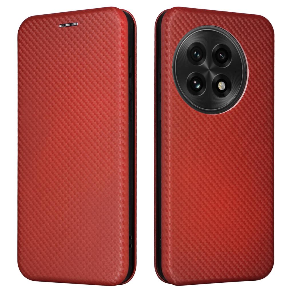 For OnePlus 13 Case Carbon Fiber Texture Drop-Proof PU Leather Phone Cover